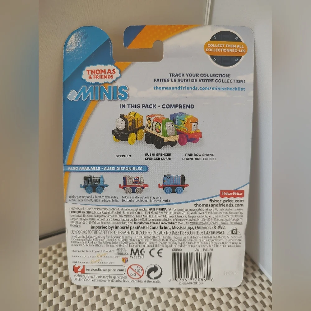 Thomas and Friends Minis: Stephen, Sushi Spencer, Rainbow Shane Arc-En-Ciel NWT